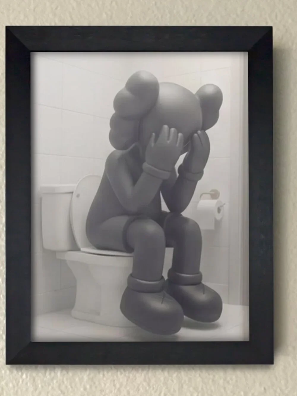 KAWS Framed Bathroom Wall Art